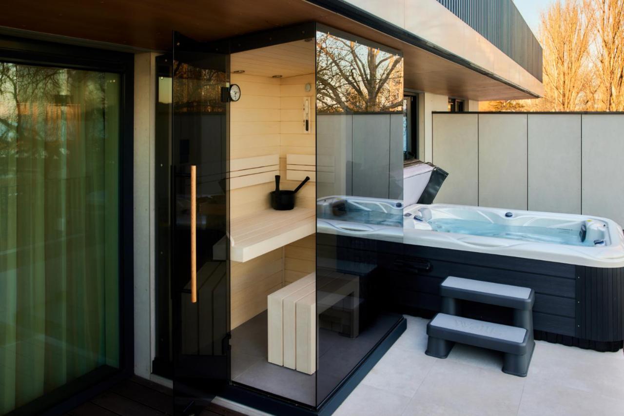 Lua Resort - Adults Only Balatonfured Exterior photo A modern outdoor shower
